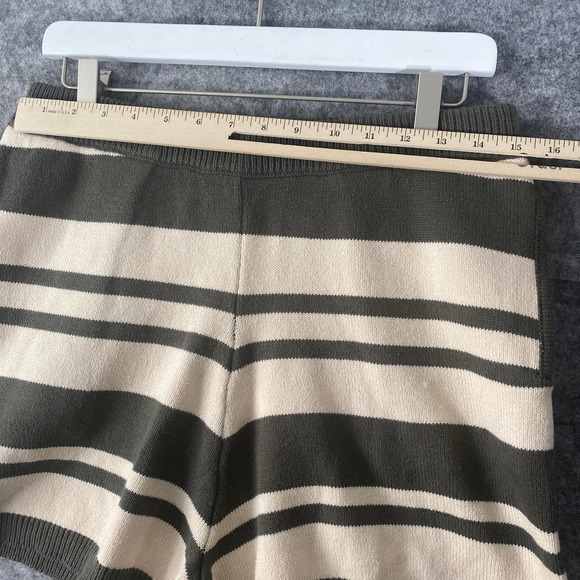 Anthropologie Shorts Small Green Striped Knit Lounge High Rise Saturday Sunday - Picture 8 of 12
